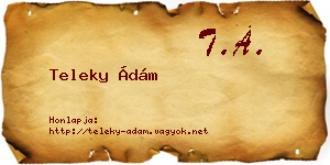 Teleky Ádám névjegykártya